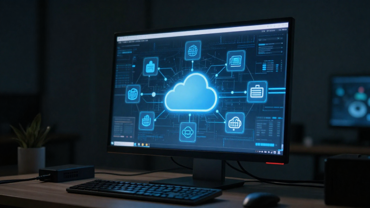 A man working on cyber security network for a business