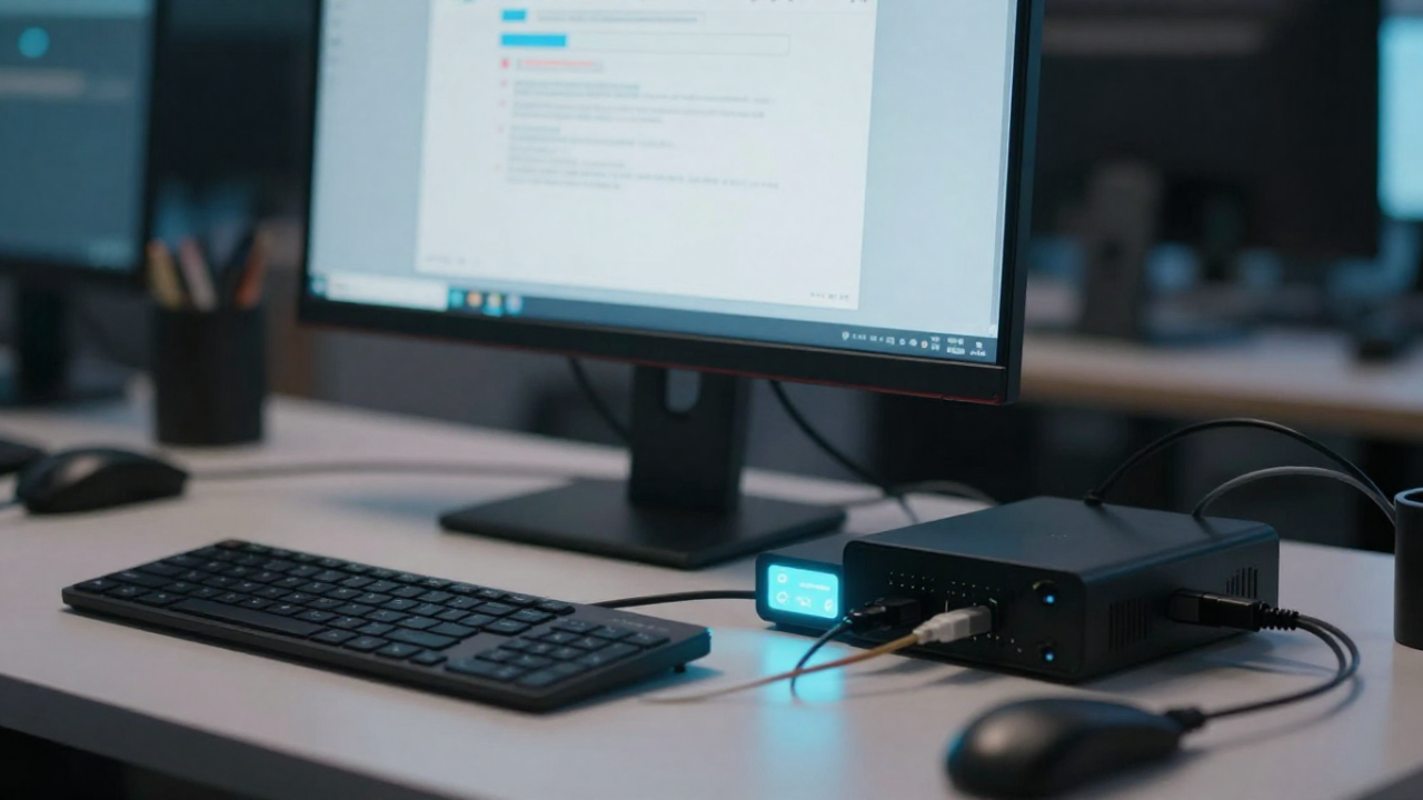 A man working on cyber security network for a business