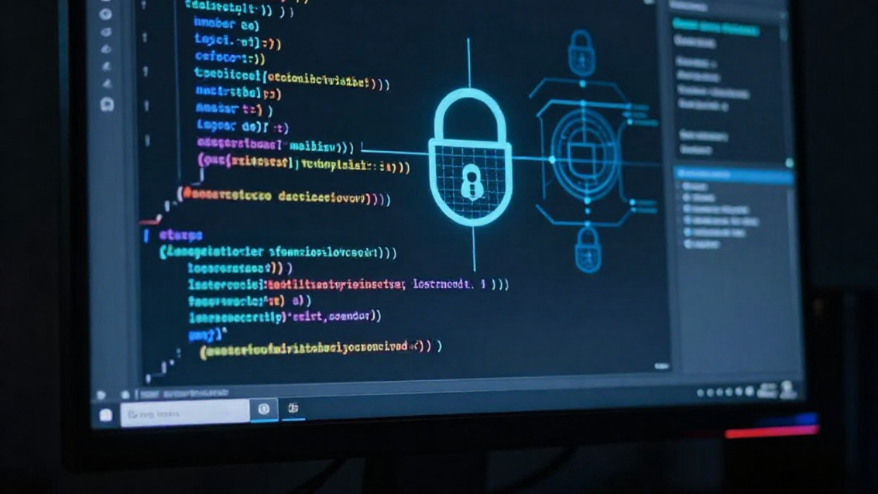 A man working on cyber security network for a business